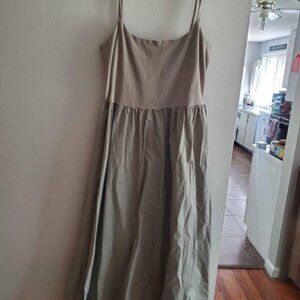 Fit & Flare Combination Midi Dress Old Navy